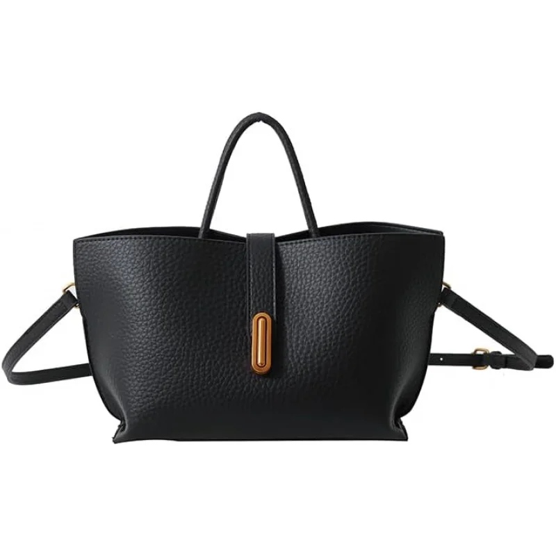 

Bags for Women - Leather Crossbody Bucket Handbag Trendy Vintage Shoulder Bag with Small Purse