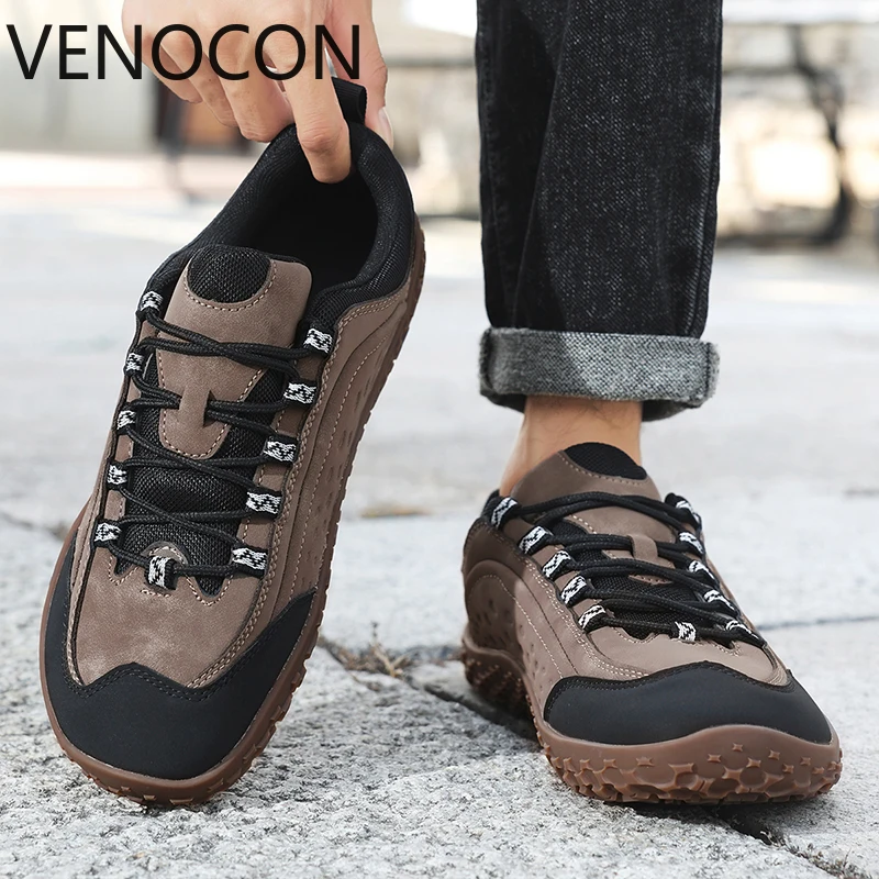 VENOCON Minimalist Barefoot Ground Feel Stylish Style Wide Toe Box Less Stack Height Walking Hiking Trail Shoe Footwear Sneakers