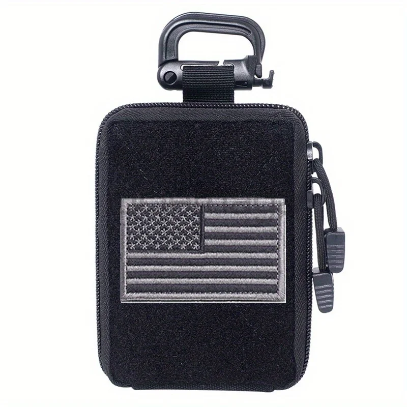 

LUC Tactical MOLLE BAG with US Flag Patch EDC Pouch Bag Medical Organizer Pouch Outdoor Hunting Accessories Storage Small Bag