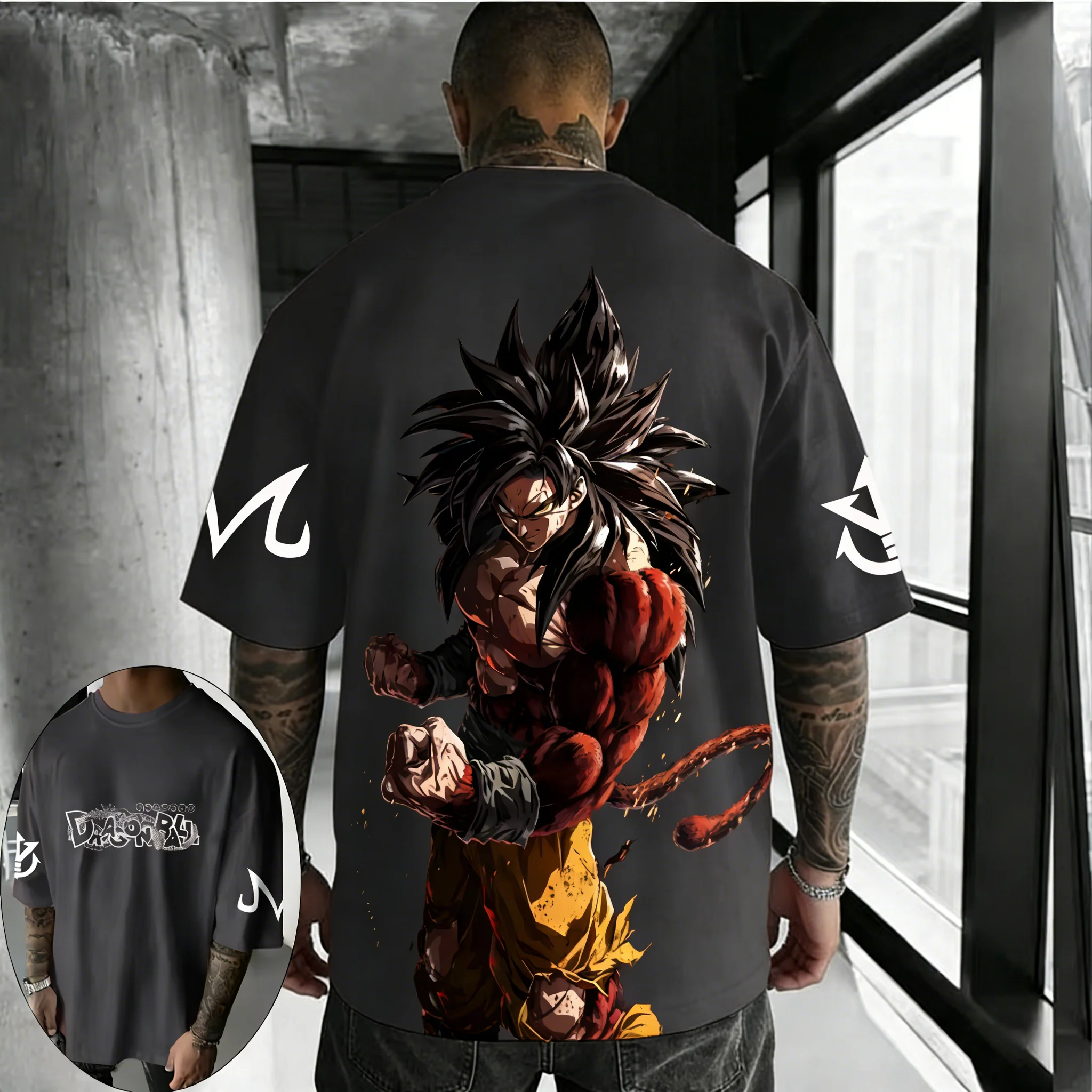 Dragon Ball Anime T-Shirt 2026 Sommer Neu Super Saiyajin 4 Co-Branded Herren Street Hip Hop Oversized Lässiges Kurzarm-Oberteil