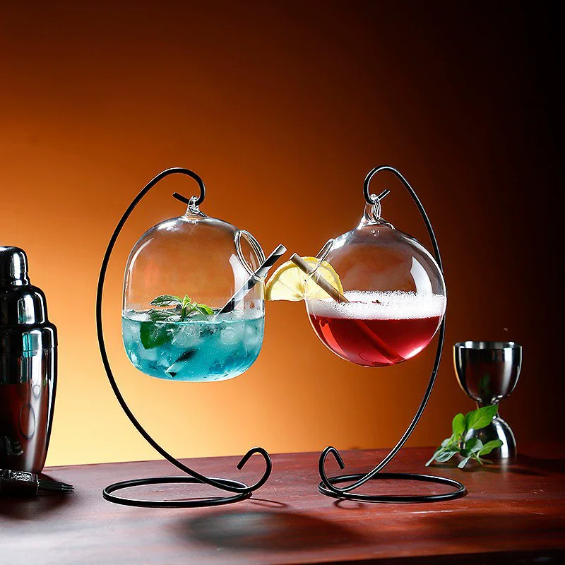 

Creative Cocktail Glass Hanging Bottle Bar Personality Western Restaurant Wine Juice Drinking Water Cup for Wedding Part Bar