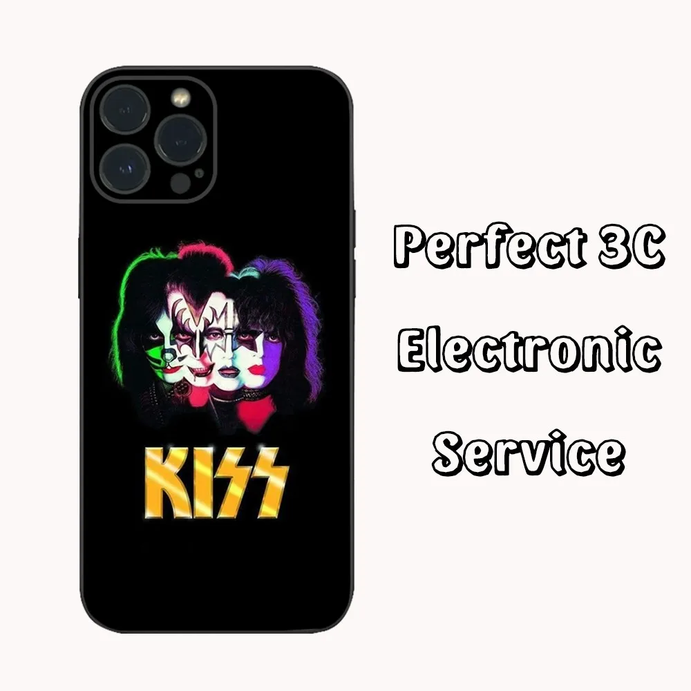 Classic Fashion K-Kiss B-Band Phone Case  For iPhone15 14 13 12 Mini 11 Pro XS Max X XR SE5 6 7 8 Plus Soft Silicone Cover