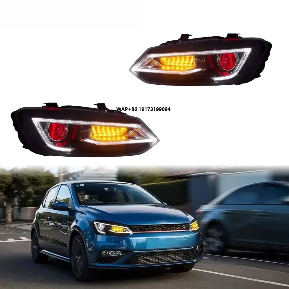 

Polo Headlight 2011-2018 LED Lens Upgrade Front Lamp Car Accessories Hot Selling Plug and Play DRL for