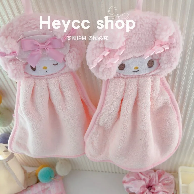 

Sanrio New HelloKittyKawaii Anime Cartoon Hand Towel Bathroom Pink Girly Heart Absorb Water Fashion Trend Sense of Luxury
