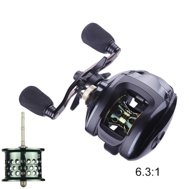 

Baitcasting Reel 12+1 Ball Bearing Reels 6.3:1 Gear Ratio with 5.5KG Max Drag Saltwater Right Left Handed Bait Cast Fish