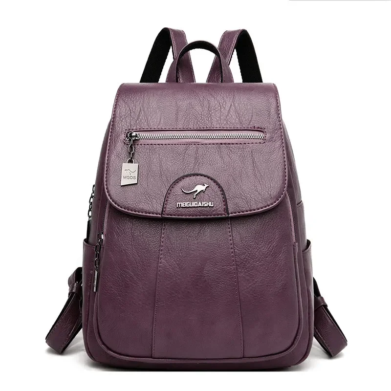 5-kolorowe damskie plecaki z miękkiej skóry Vintage Damskie torby na ramię Sac a Dos Casual Travel Ladies Bagpack Mochilas School Bags