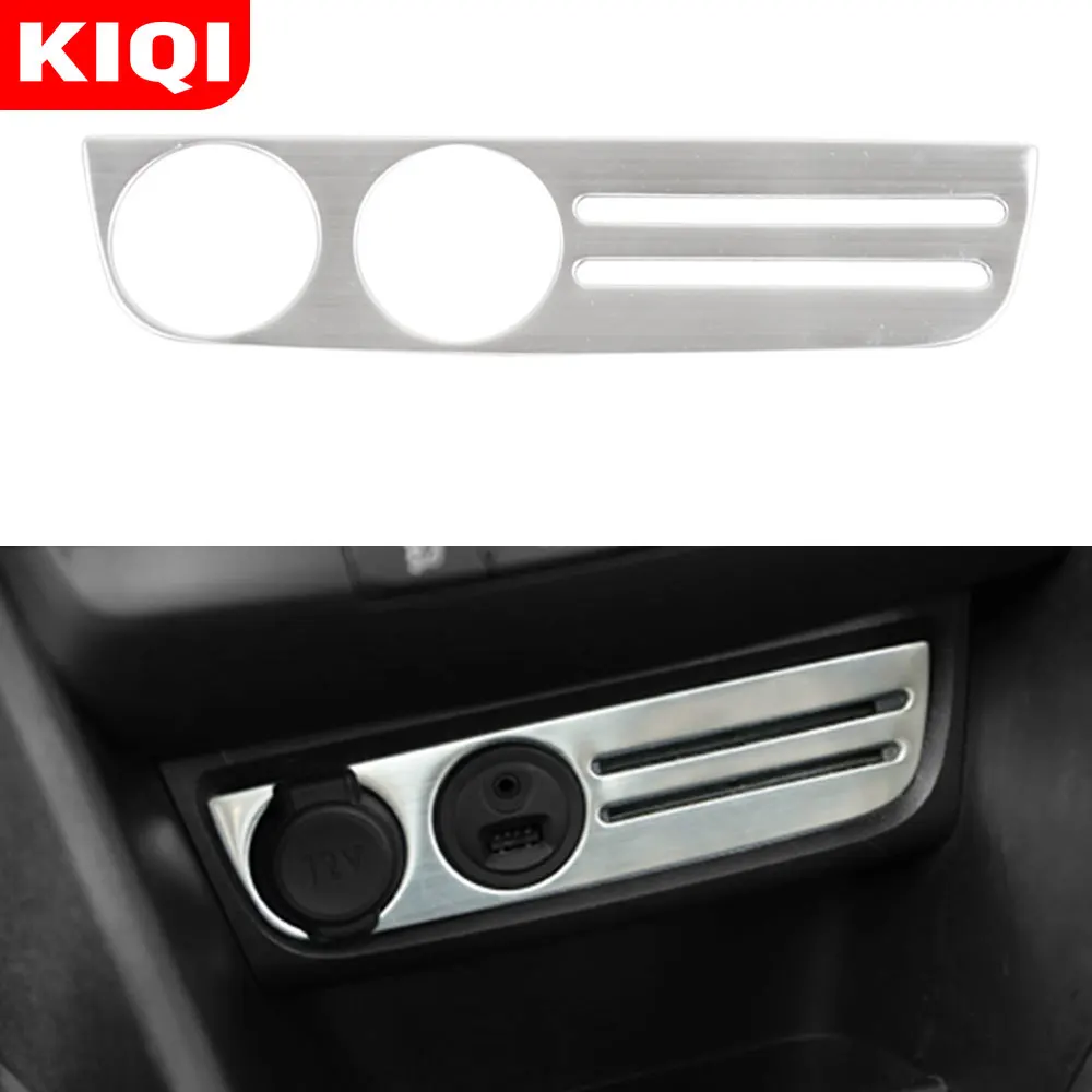 Stainless Steel Cigarette Lighter Panel Cover Decorative Stickers Trim Sticker for Peugeot 2008 208 2014 - 2018 Accessories