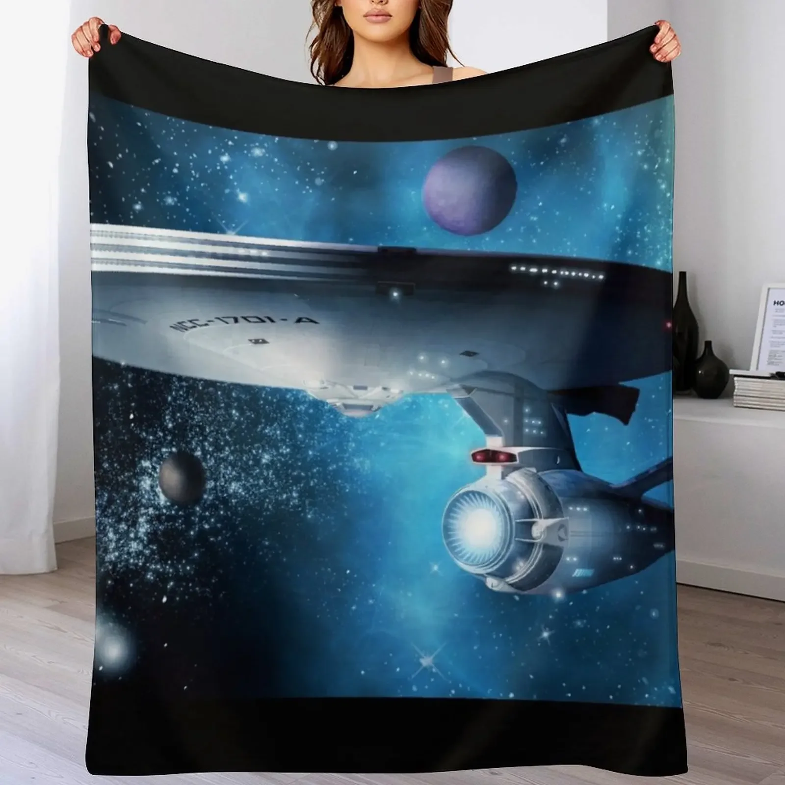 

Enterprise A - Where Silence Has Lease Throw Blanket for babies Flannel Blankets For Bed Nap Blankets