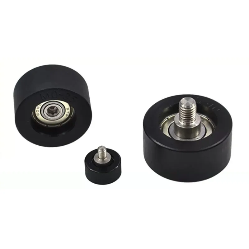 External Thread Polyurethane Coated Bearing PU Roller Stainless Steel Stud Guide Wheel M3-M12