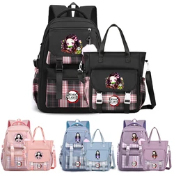 2Pcs/set Demon Slayer Backpack Handbag for Teenager Boy Girl Back To School Bag Women Men Leisure Travel Bag Rucksack