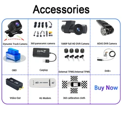 For Car Radio Player DSP OBD DAB+ DVR TPMS CARPLAY SONY 360 Camera Calibration Cloth Tempered Film DVD Surveillance System
