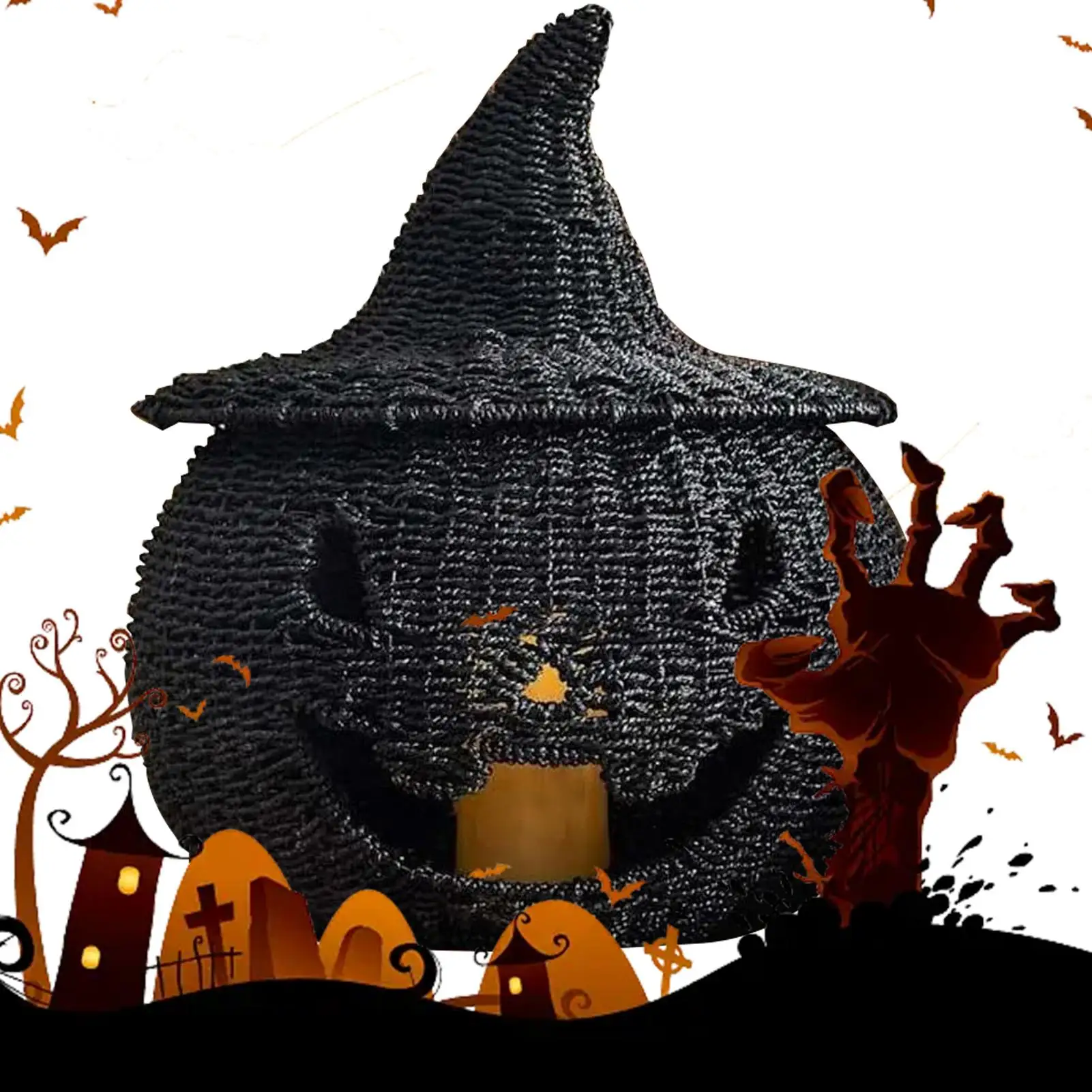 

Тыквы для украшения Хэллоуина Вязаная статуя тыквы Декоративная праздничная вязанная крючком для прихожей Вечеринка Спальня Домашний фестиваль