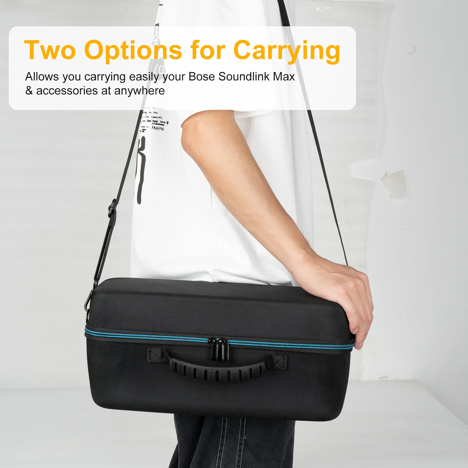 Hard Carrying Case Waterproof Hard Travel Case Anti-scratch Hard Storage Case Box with Shoulder Strap for NEW Bose SoundLink Max