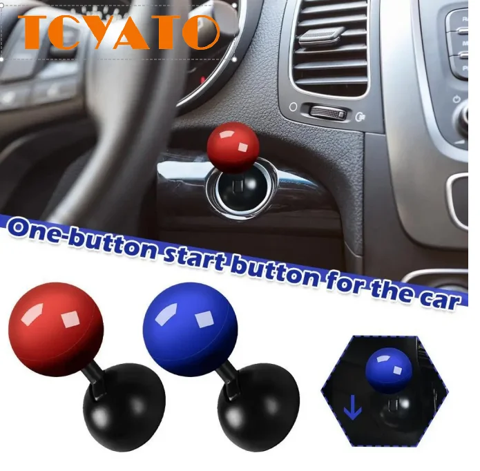 2024 Start Button Push Start Auto Ignition Button Cover Automotive One-Touch Button Rocker Car Engine Push Start Stop Lever