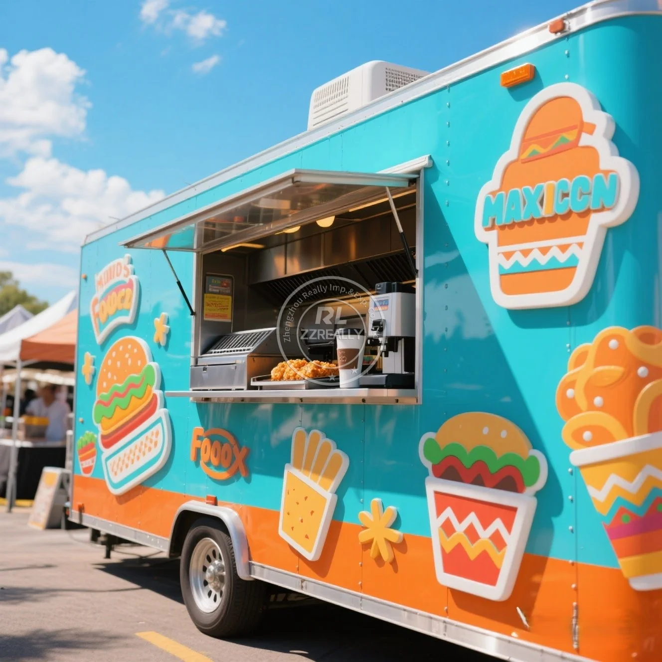 

Food Truck Stainless steel Coffee Ice Cream Vending Cart Restaurant Mobile Food cart With Full Equipment