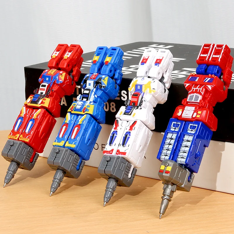 2IN1 Children's Transformation Robot Pen Toy Deformable Ballpoint Pen Rotary Joint Robot Deformation Action Figure Model Toys