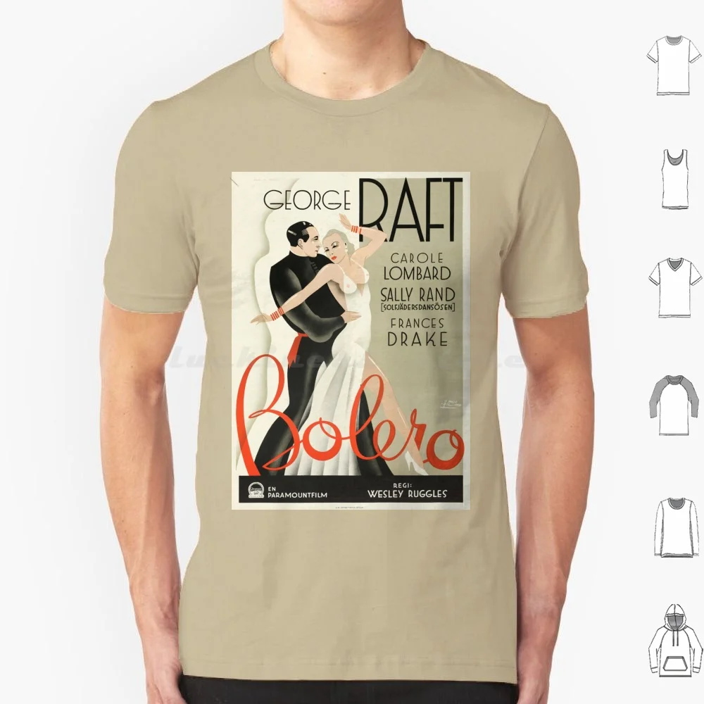 بوليرو 1934 ملصق الفيلم: طباعة فنية موسيقية عتيقة مع العاطفة الإيقاعية تي شيرت كبير الحجم 100% قطن بوليرو 1934 فيلم #1