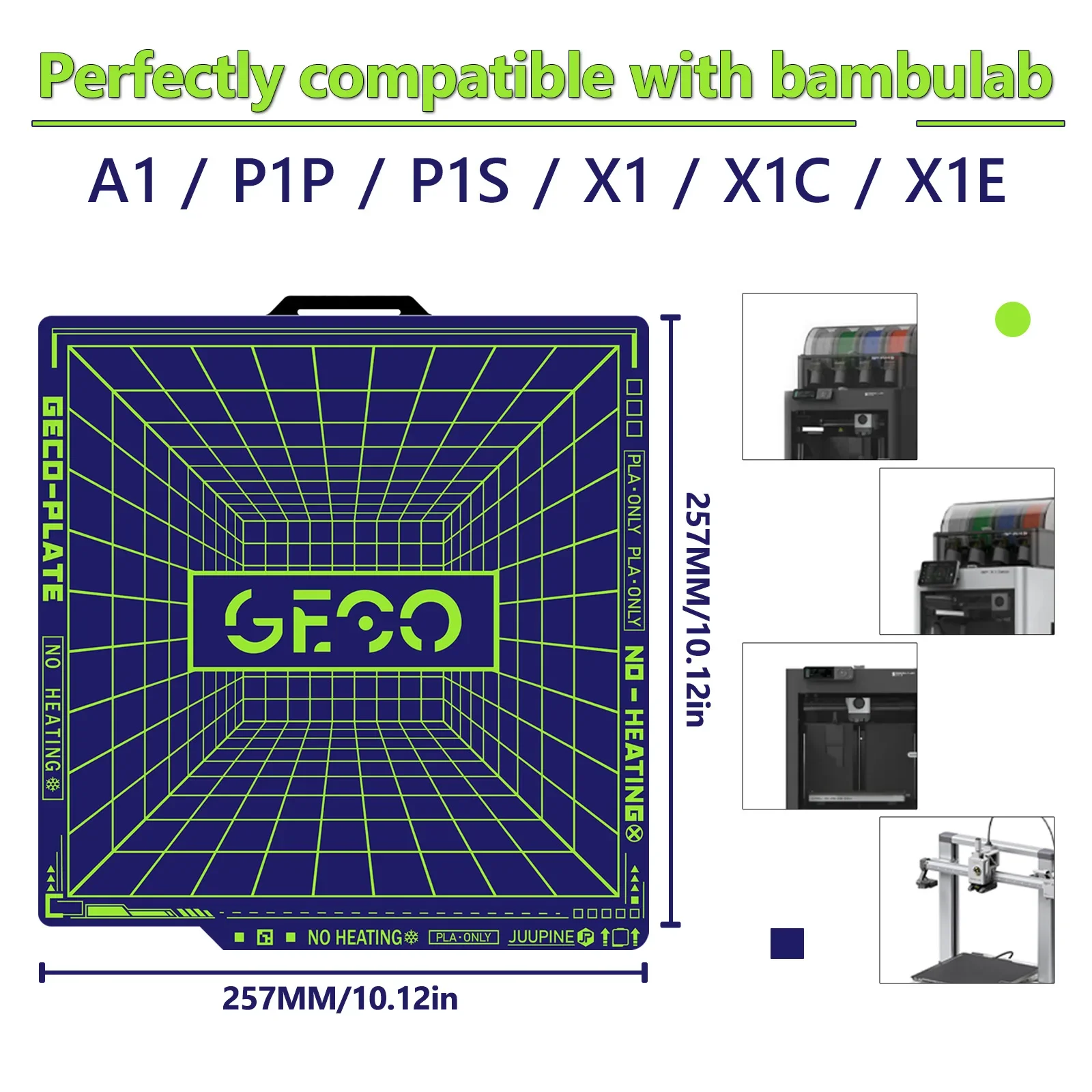Juupine GECO Plate For Bambu Lab H2D X2D Build Plate PLA Bed Cold Plate For X1C A1 P2S X2D SuperTack Glacier For Bambu H2s Plate