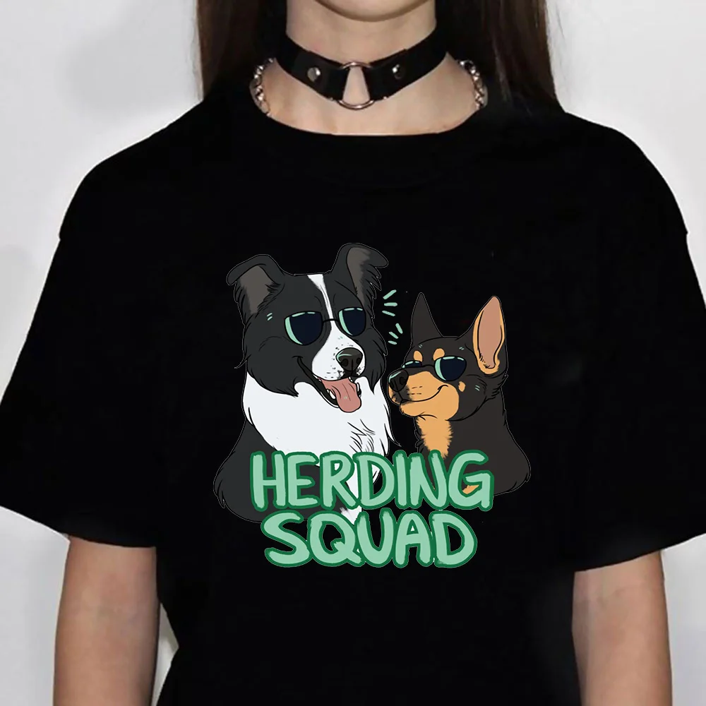 Border Collie t shirt women streetwear Y2K harajuku t-shirts girl y2k clothes