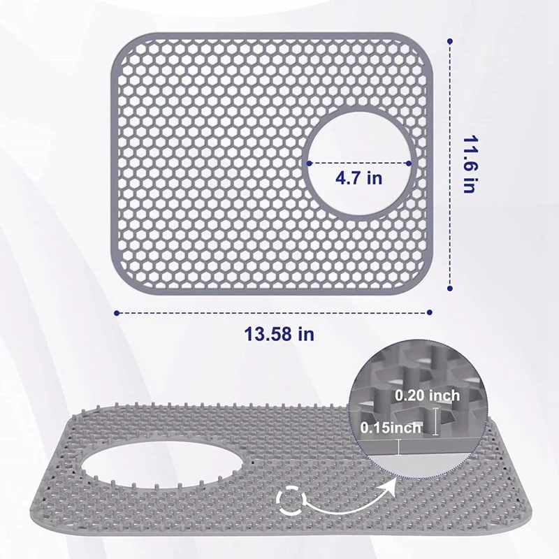 Alfombrilla de silicona para fregadero de cocina, protectores antideslizantes para fregadero, resistentes al calor, plegables, paquete de 2