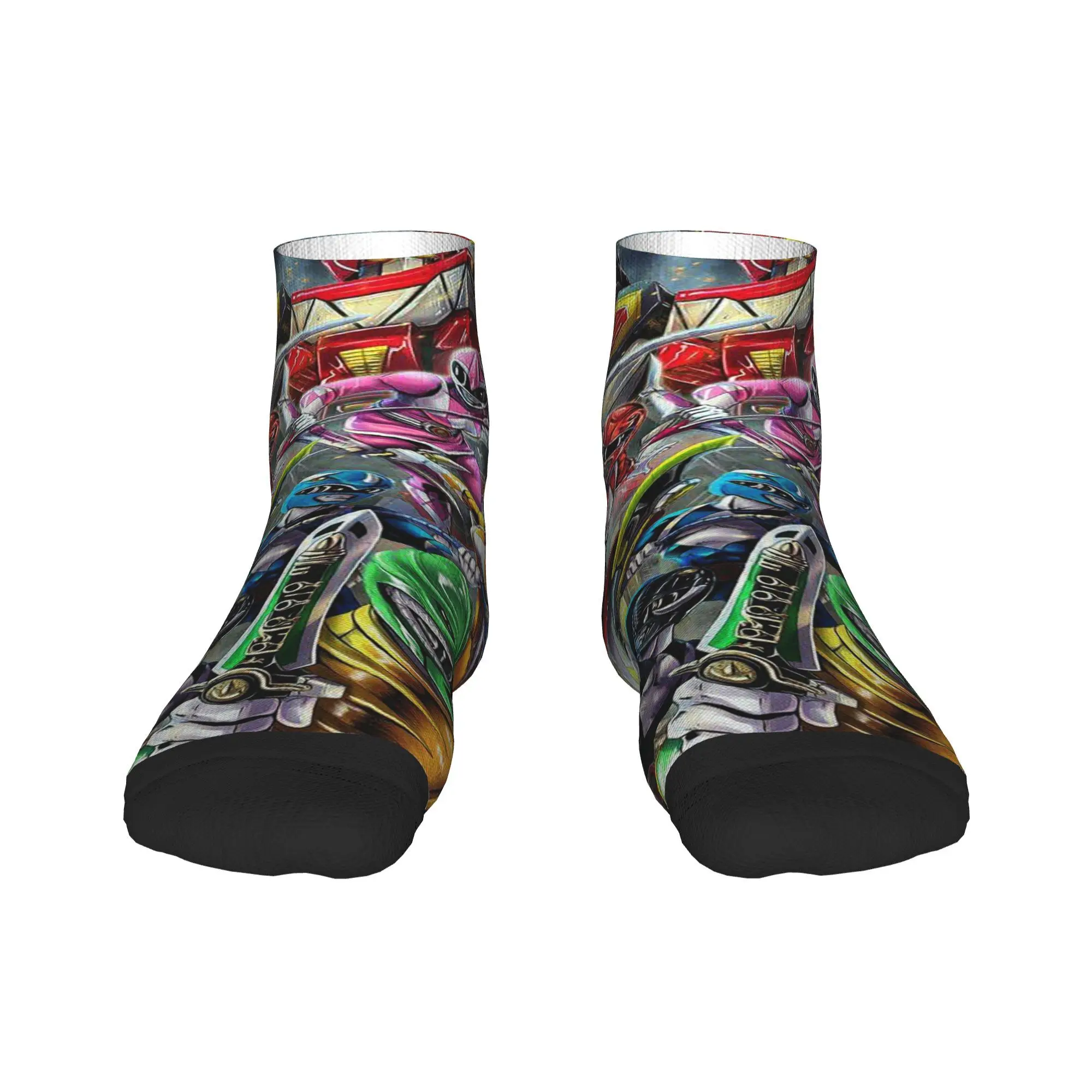 

Носки Mighty Morphin Power Ranger, чулки высокого качества в стиле Харадзюку, всесезонные носки, аксессуары для мужчин и женщин, подарки