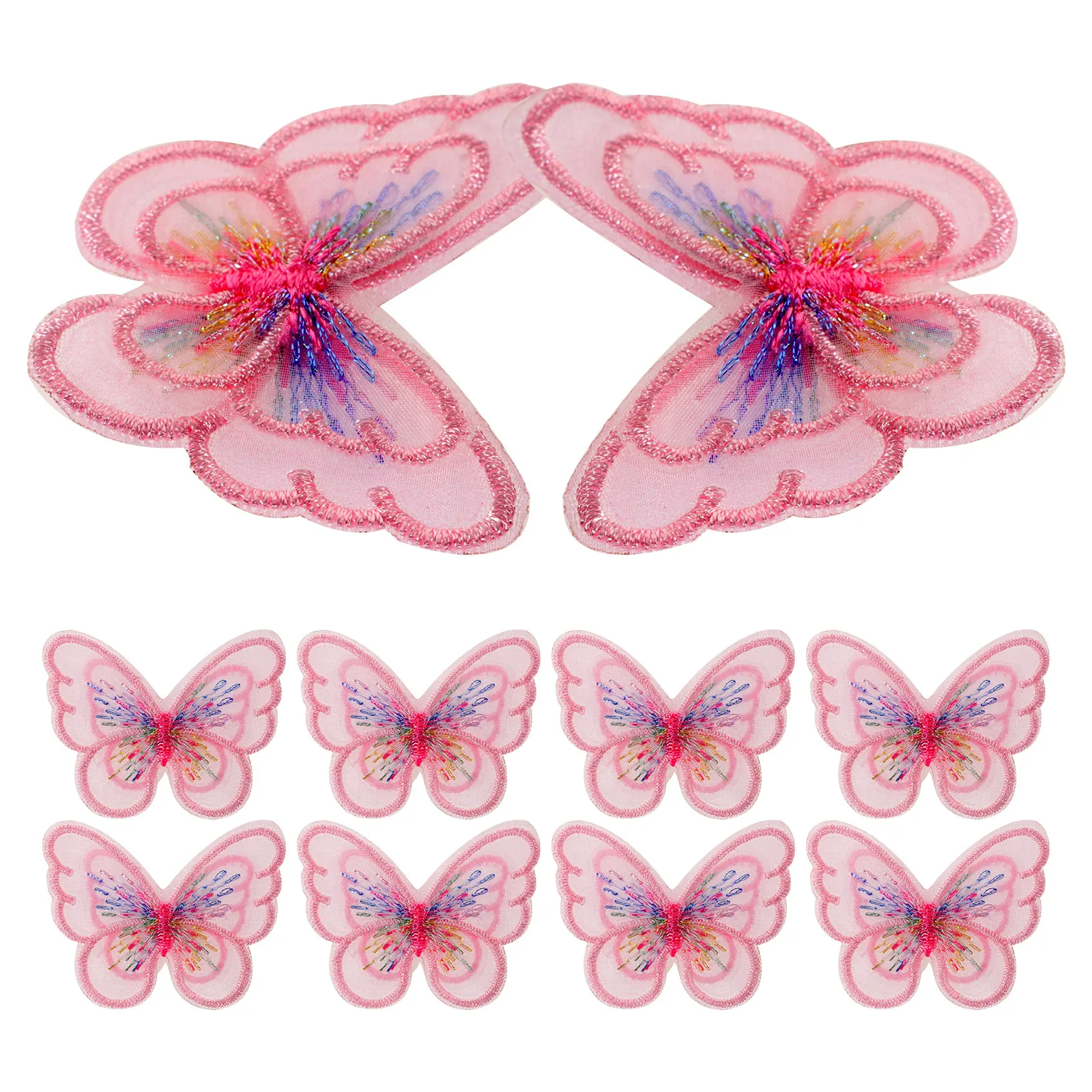 

20pcs Embroidered Hair Accessories Butterfly Clothes Patches Polyester Decorations Lightweight Compact Size Easy to for Clothes