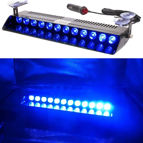 12 luces Led estroboscópicas de policía para salpicadero, luces intermitentes de advertencia de emergencia, 12V, techo Interior, parabrisas, luz de peligro segura para tablero