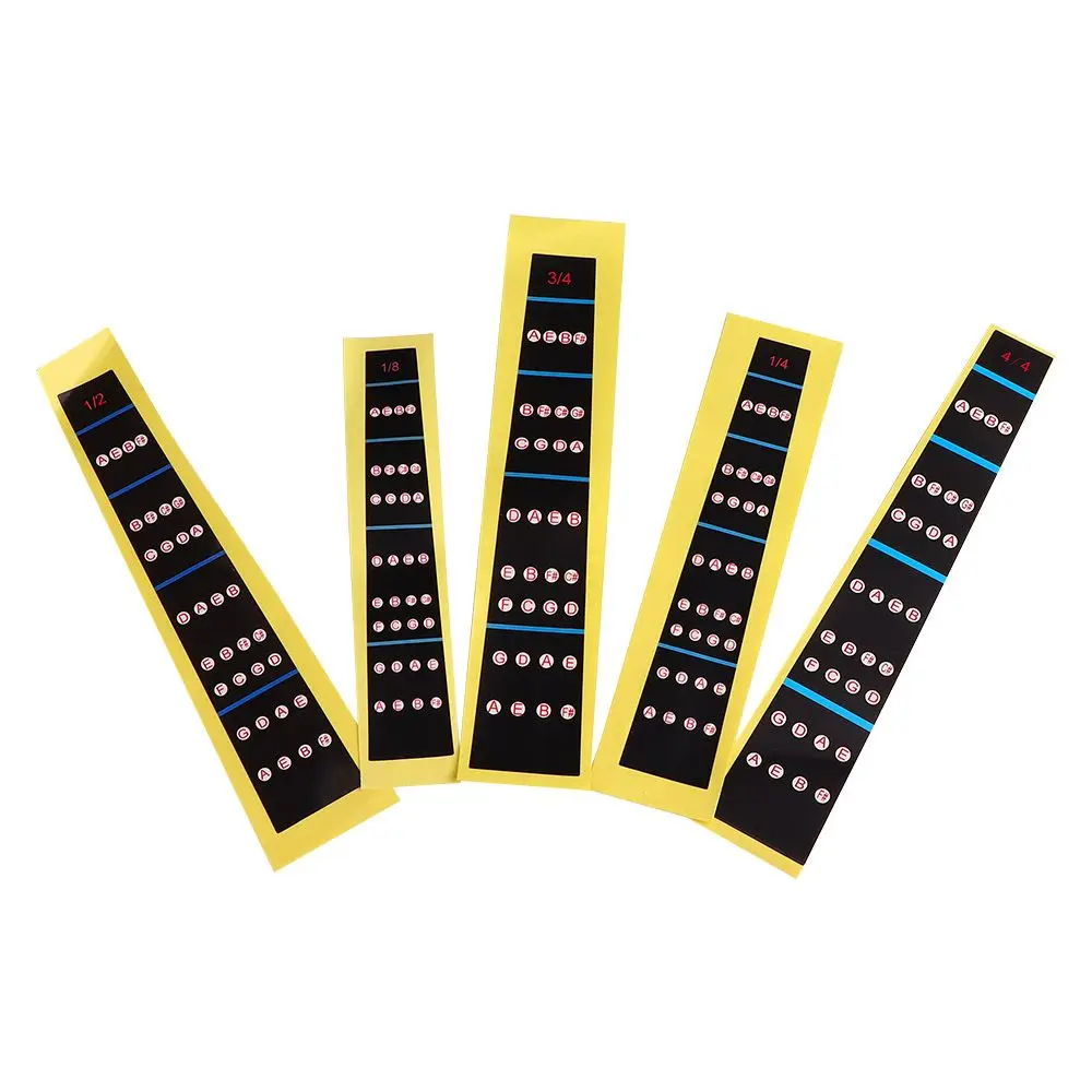 

1/4 1/8 Intonation Chart Fretboard For Beginners Music Tools notes Cello Violin Sticker Scale stickers Fiddle Finger Label