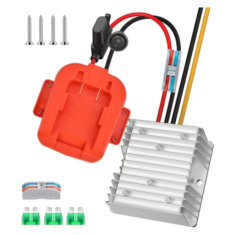 ABZW Battery Adapter 20V-12V Step-Down Converter 20A 240W For BLACK+ DECKER 20V Battery Power Wheel Inverter Buck Converter