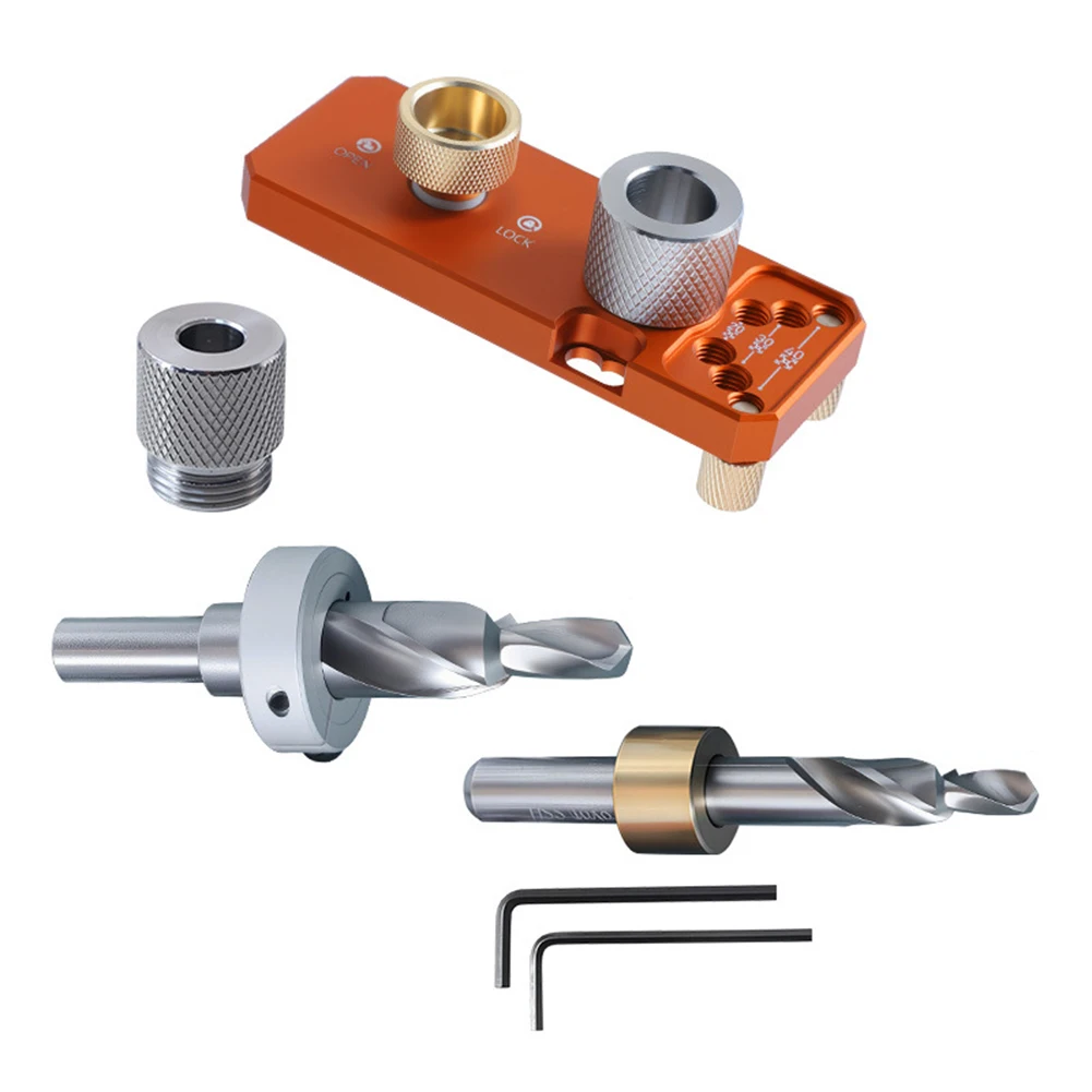 

1set Aluminum Profile Drilling Guide Tool M8/M6 Step Drill Bit For 20/30/40 Series Drill Guide Power Tools Replacement Kit