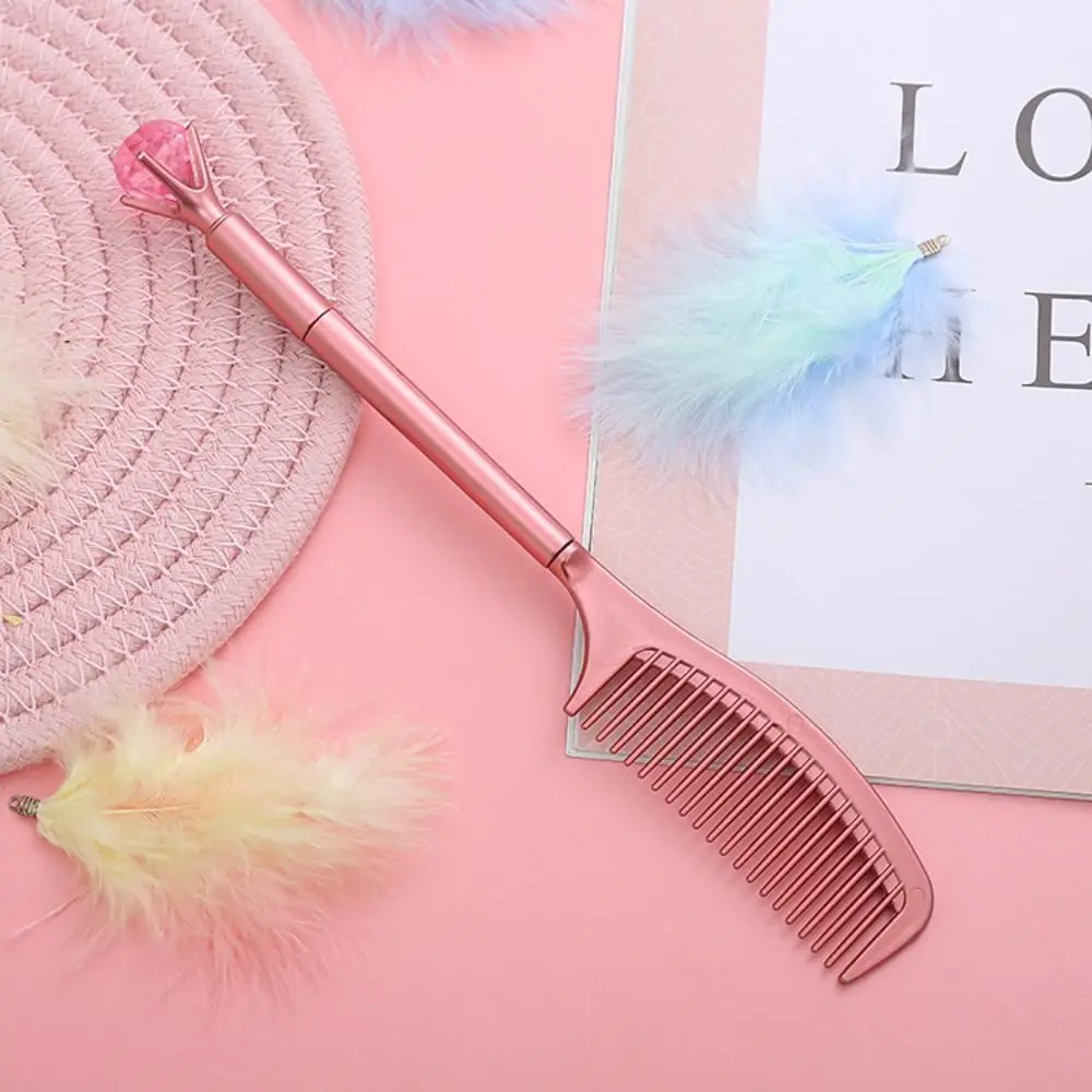 Writing Tools Creative Comb Shape Gel Pen with Comb Luxury Neutral Pen Funny High Appearance Level Signature Pen Office Supplies