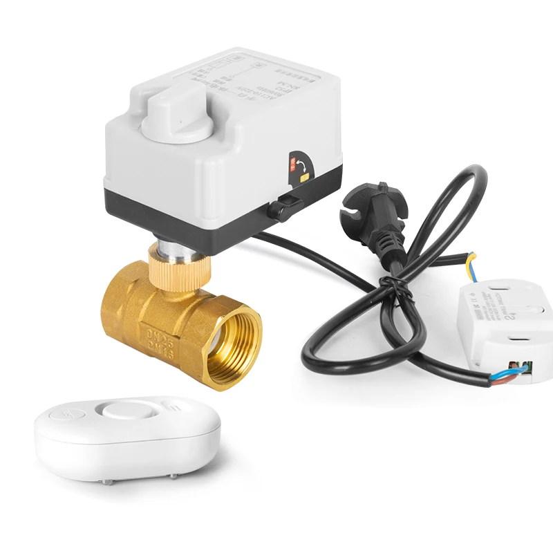 DN20 Large Diameter Electric Ball Valve Normally Closed Brass Intelligent Wifi Leakage Sensing Shut-off Valve