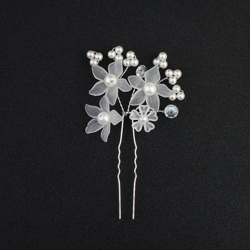 

Pearl Hairpins Bridal Accessories Classical Clips Headpiece Silver Alloy Stylish Headwear Bride