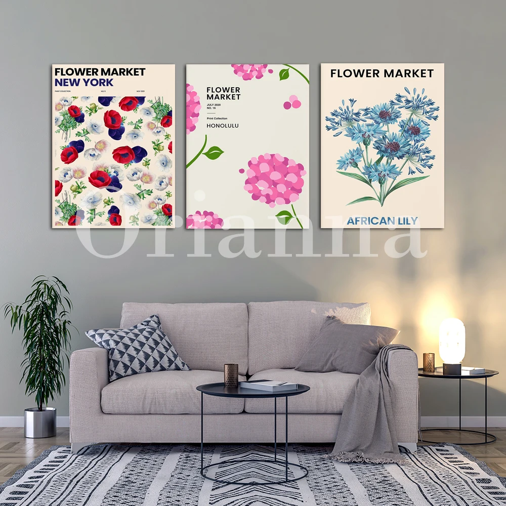 Flower Market Honolulu London Tokyo Newyork Mexico Sunflowers Seoul Bologna Copenhagen Barcelona Stockholm African Floral Poster