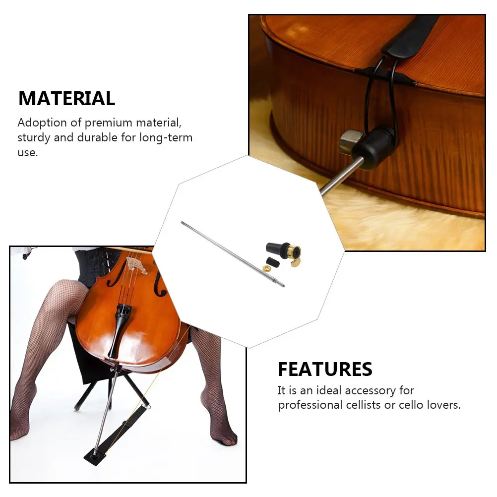

Tail Rod Durable Stainless Steel Gold Plated Carbon Fiber Cello Support Tool Musical Instrument Accessory Practical Cello Part