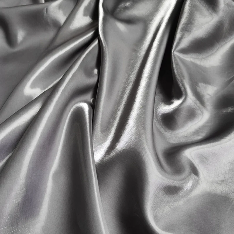 Shiny Crystal Silk Satin Fabric 6 Colors Liquid Reflective Metallic Luster Silkblend Organza DIY Skirt Dress Designer Fabric