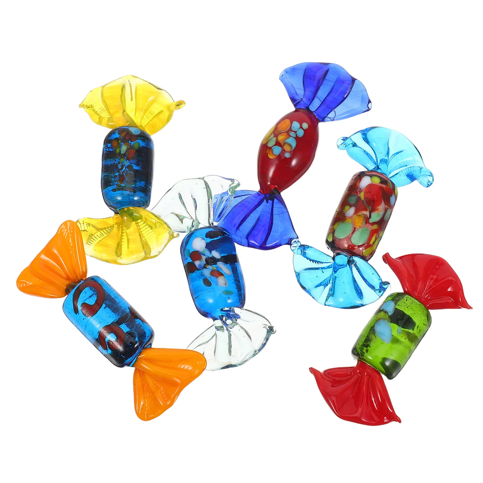 

6Pcs Colorful Glass Candy Art Piece Vintage Cartoon Design Heat Resistant Table Decoration Wedding Christmas Festival