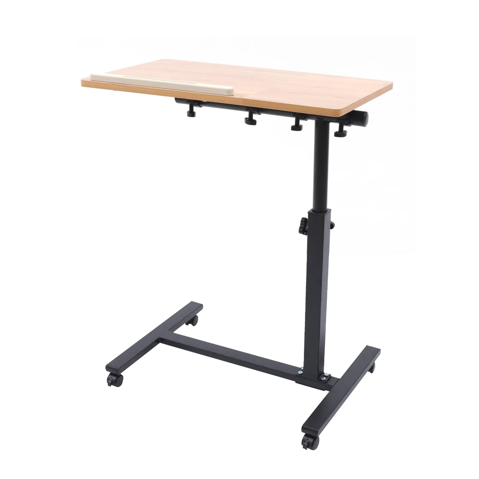 Adjustable Laptop Desk: Ergonomic, Height & Angle Adjustable with Lockable Wheels for Comfort and Mobility desk table