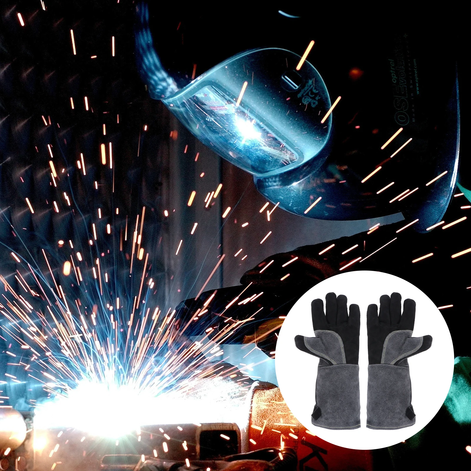 

Heat-resistant Gloves Durable Protective Gear for Welding BBQ Long Length Design Hand Protection Industrial Work