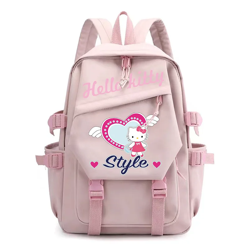 MINISO Sanrio New Hellokitty Schoolbag Printing Lightweight Cute Cartoon Student Schoolbag Computer Canvas Backpack Female