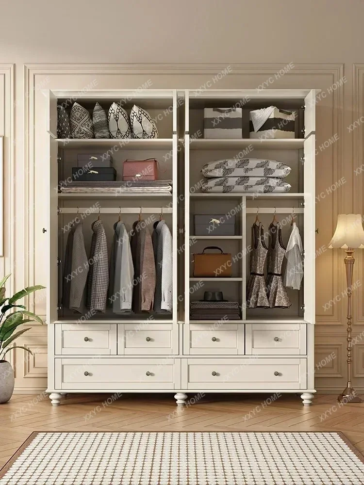 

Solid Wood Wardrobe White Cream Style White Peach Heart Solid Wood Wardrobe Bedroom Wardrobe