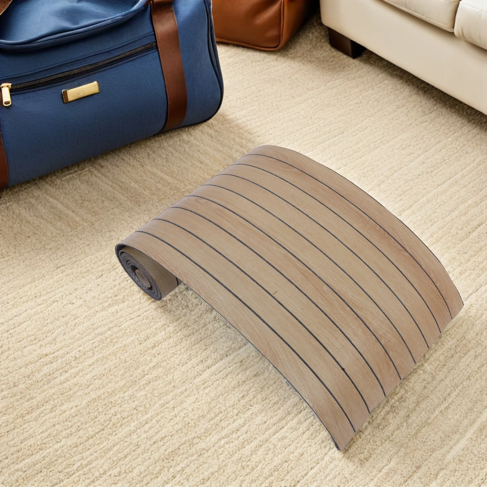 

3D Wall Panels Brown Self-Adhesive Peel Stick Waterproof Decorative Slat Panels Kitchen Bathroom Textured Wall Covering