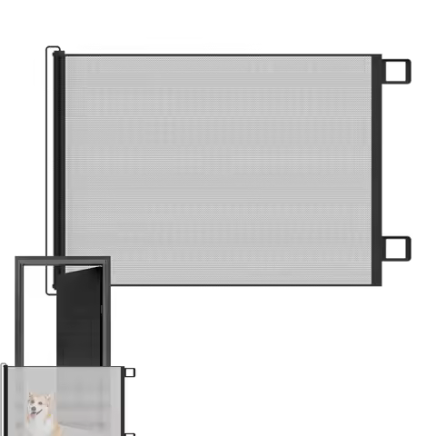 Retractable pet gate Retractable Baby Gate No-Drill Childproof Net Fence Cat Baffle for Indoor Staircase Patio Fireplace Deck