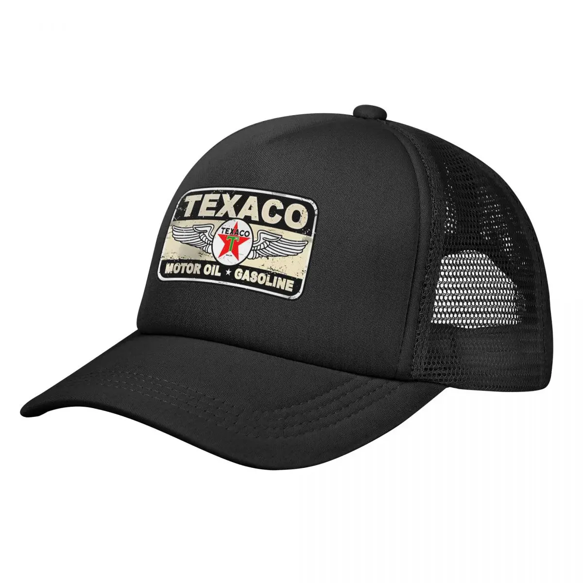 Texacos Vintage Sign Mesh Baseball Caps Adult Hip-Hop Sun Hat Hat Adjustable Polyester Dad Hat Summer Trucker Hats