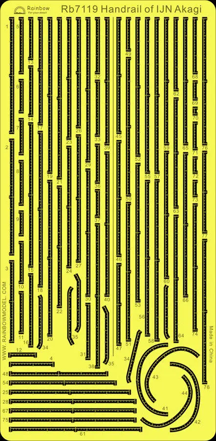 

Rainbow PE 1/700 Handrail of IJN Akagi Photo-Etched RB7119