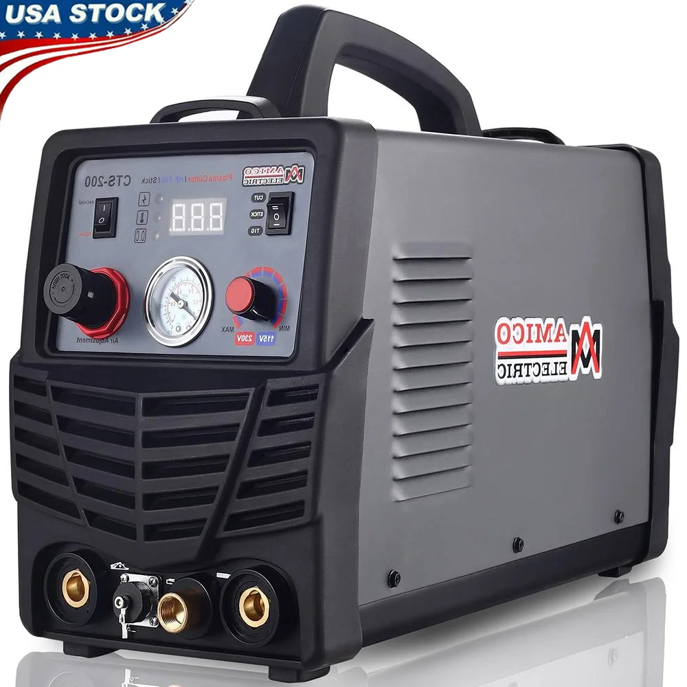 Professional 3-in-1 Welding Machine 200A TIG Stick Arc DC Welder Plasma Cutter Combo