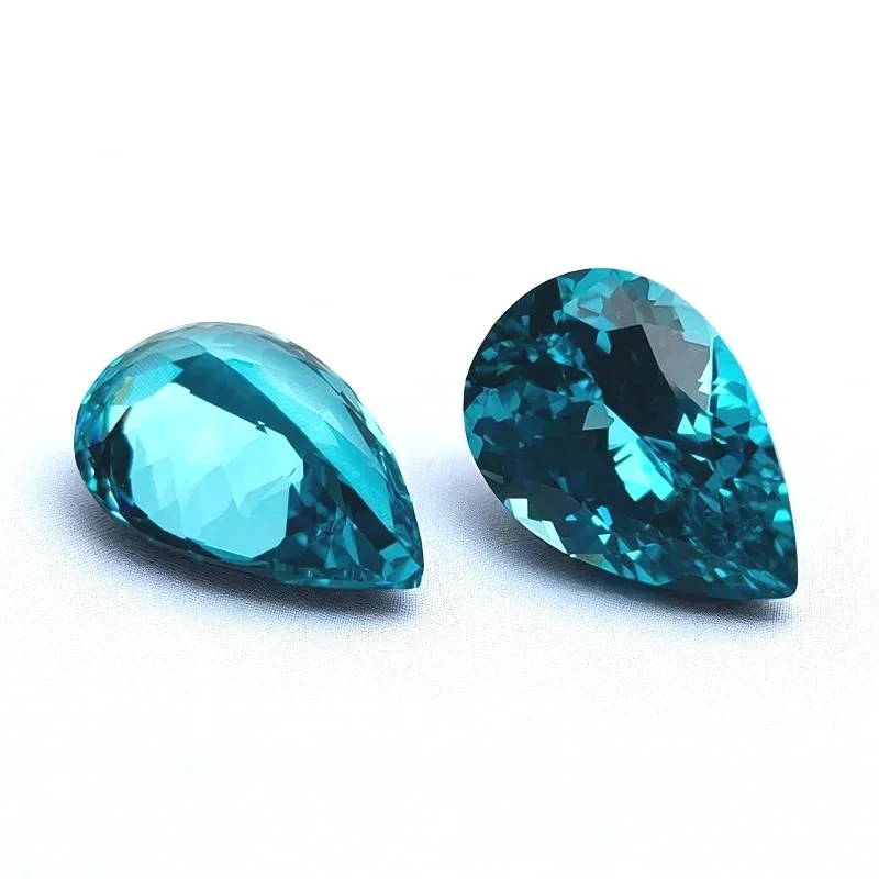 

Paraiba Pear Cut Lab Grown VVS1 Loose Gemstone For Ring Earrings Jewelry Making Selectable AGL Certificate
