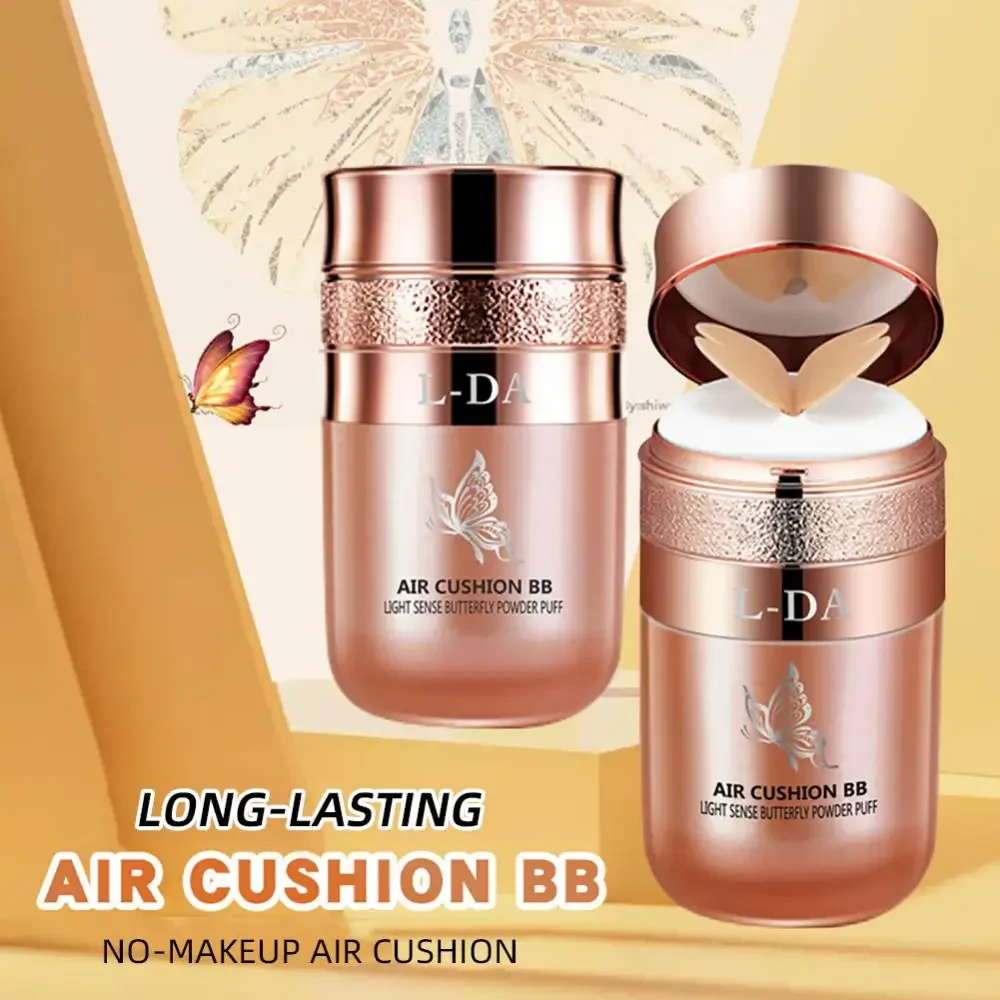 Air Cushion BB ครีมผีเสื้อแป้งพัฟ Moisturizing Foundation คอนซีลเลอร์ไวท์เทนนิ่งควบคุมน้ํามันกันน้ําแต่งหน้าเครื่องสําอาง