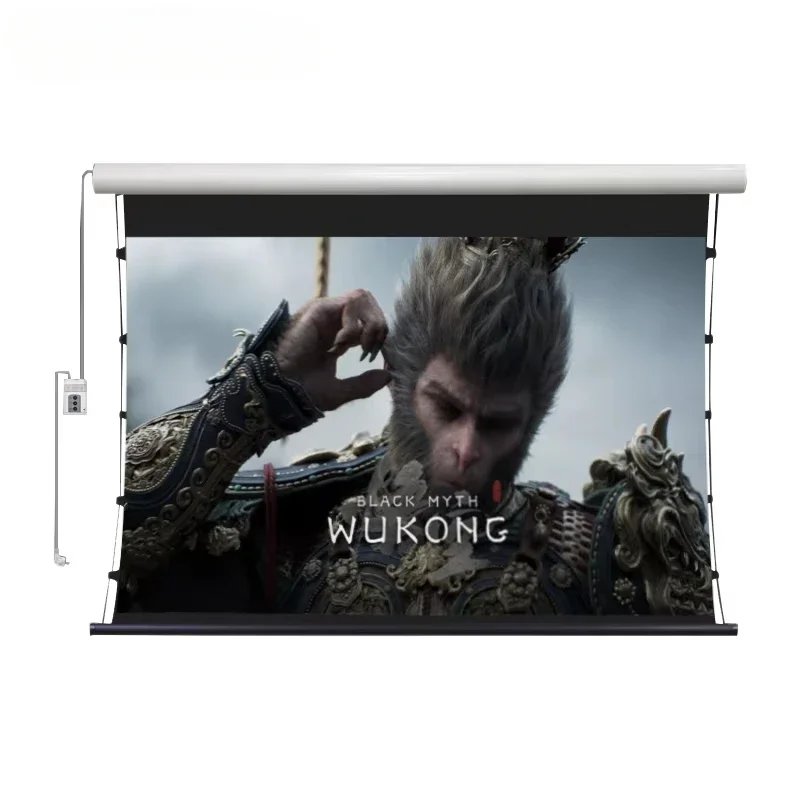 Hot Trends Wupro/OEM ALR Soft Electric Drop Down Projector Screen Pull Down Enhanced Gain Electronic Motorized Projector Screen