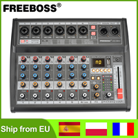 Freeboss AG-06M Sound Card Mixing Console 48V Phantom Power 16 digital USB Record Function Audio Mixer 6-channels